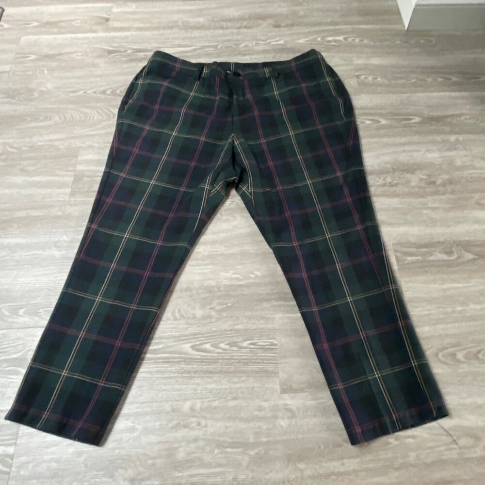 Vintage High Rise Tartan Plaid Preppy Academia Clown Countryside Pants 18W
